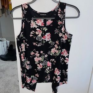 EXPRESS floral tank with back slit